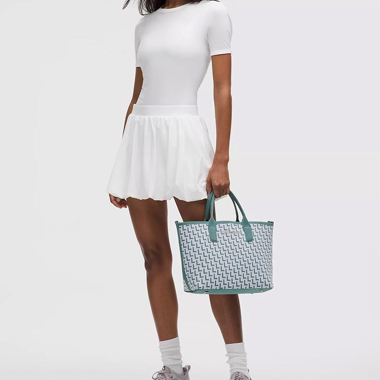 Lululemon Classic 8L Knitted Large Capacity Tote Bag Shopping Bag Shoulder Crossbody Women Tote Blue-Green LW9FTRS-071815