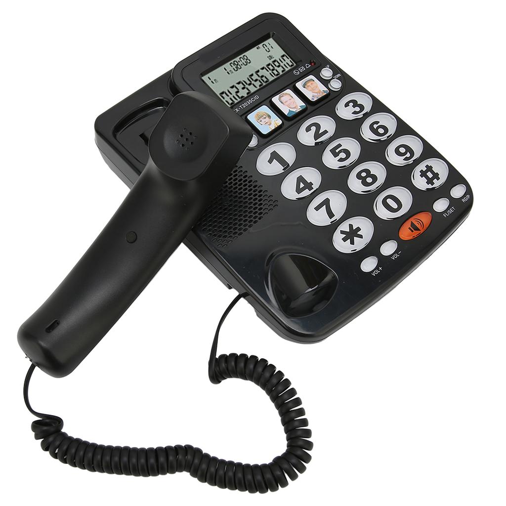 Corded Phone Caller ID Adjustable Ringtone Shortcuts Memory Wired Landline with Indicator for Home Office
