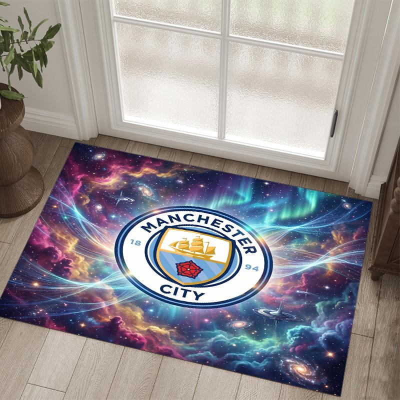 Manchester City Design Crystal Velvet Carpet Cozy Non?Slip Printed Rug For Bedroom Living Room Entrance