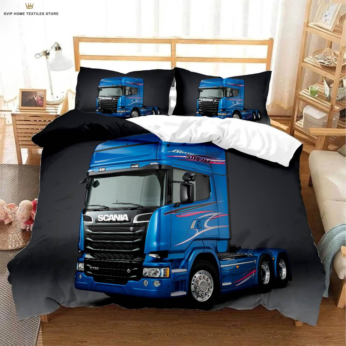 

Крутой автомобильный трактор с 3D стереопечатью пододеяльник 100% полиэстер комплект постельного белья пододеяльник наволочка машинная стирка 3 шт. EU 135x200cm 2PCS