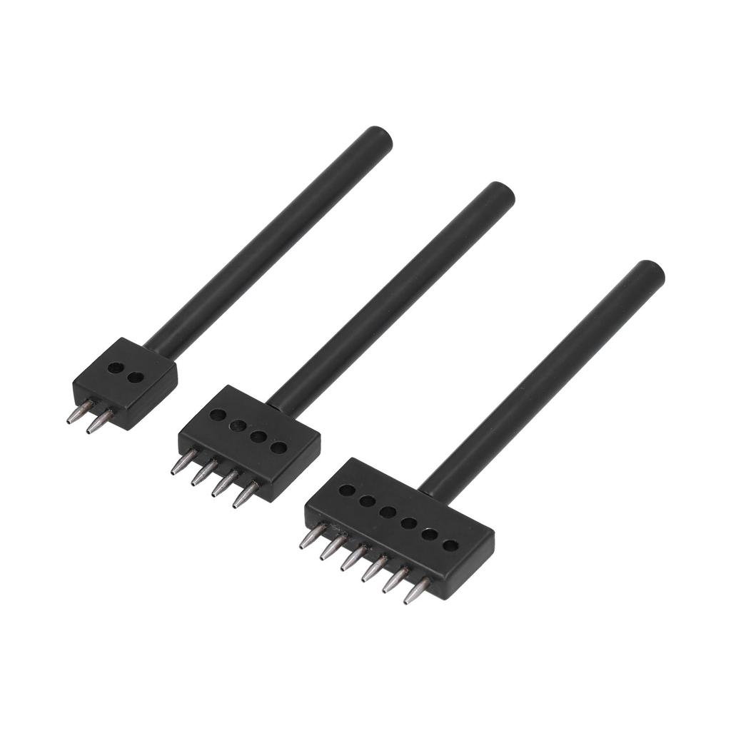 3 st Läder Perforeringsverktyg Svart Tand Hållbart Snabbt Enkelt DIY Läderhantverksverktygssatser 6mm