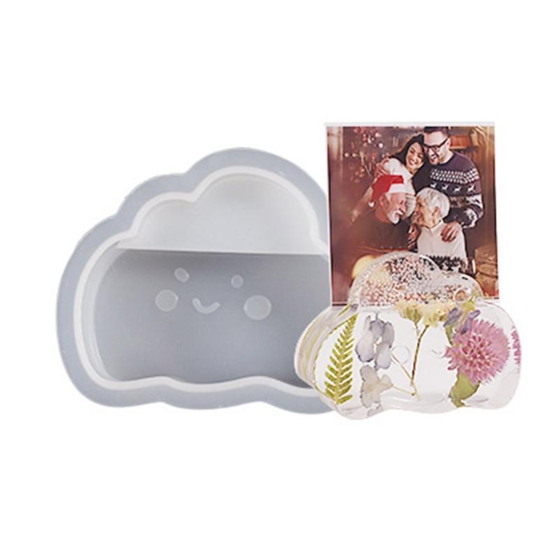 Naamkaarthouder Siliconen Mal Hars Halve Cirkel Bloemen Wolken Regenboog Zeshoek Hartvormige Mallen Doe-het-zelf Ornament