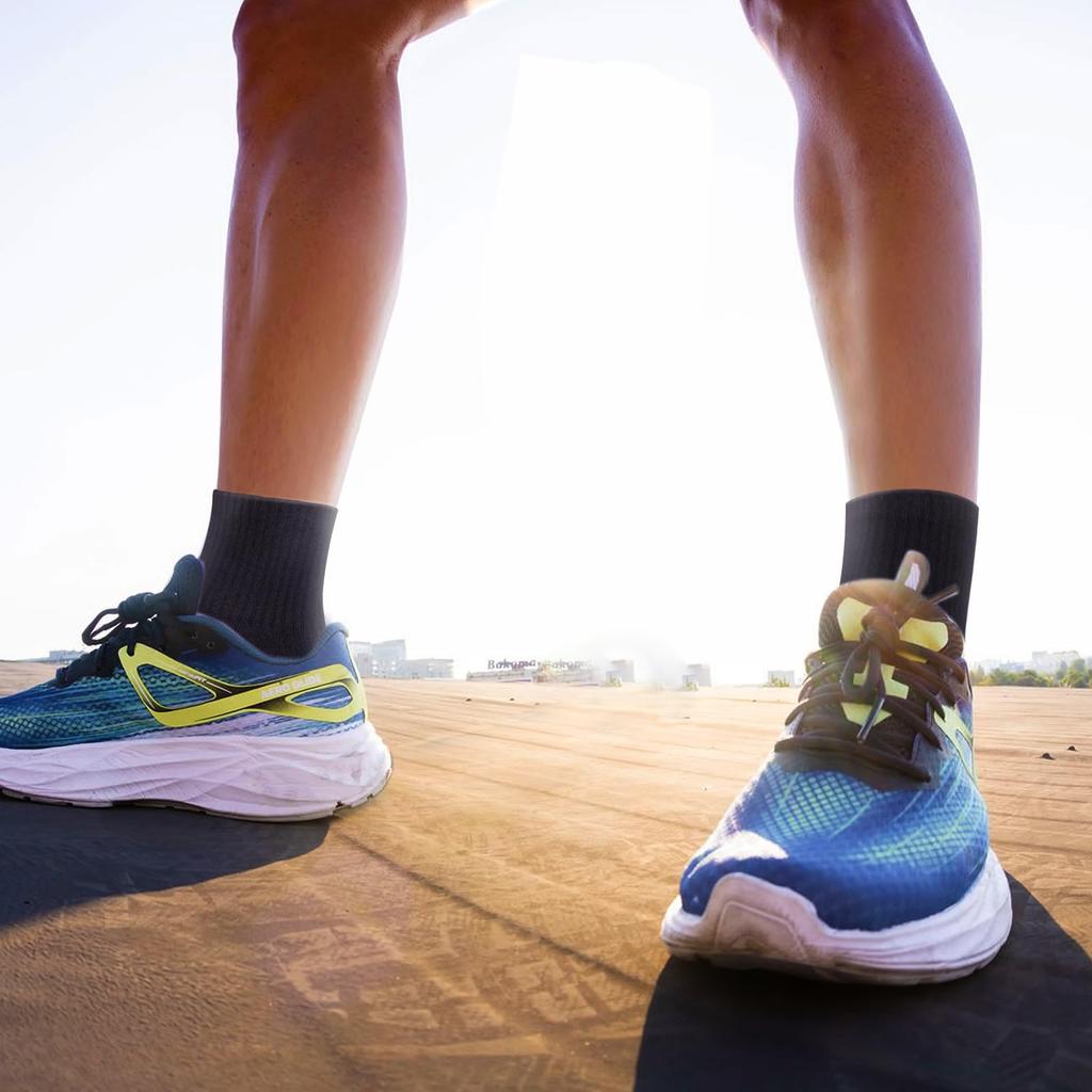 YUEDGE Black Athletic Socks for and Cushioned Cotton Quarter Socks for Commuting and Sizes Men's Golf, Tennis, Fitness, Training, Running.