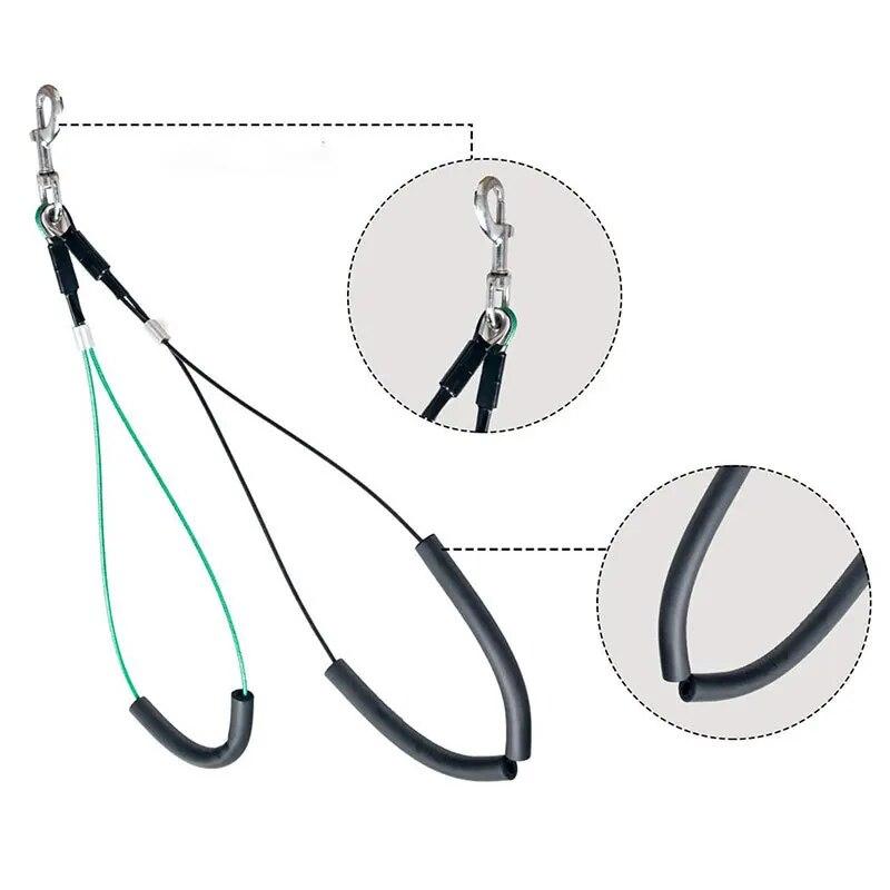 

Профессиональный прорезиненный стальной трос с фиксированным шнуром для ухода за домашними животными и купания поводок для маленьких и средних собак с нержавеющим жевательным кольцом-ограничителем