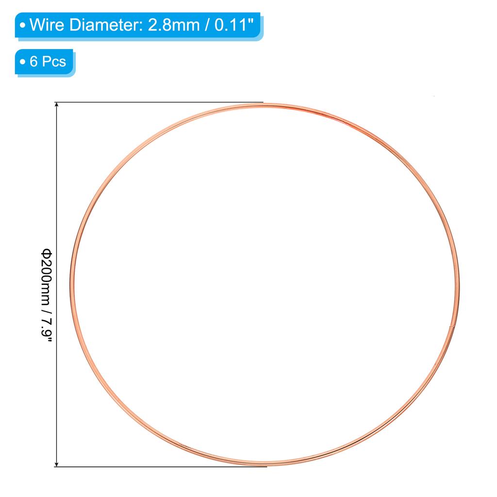 Obręcze łapacza snów 7,5 cala do 11,8 cala, 6 szt. Metalowy wieniec makramowy, Różowe złoto