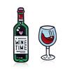 Collar Wine  Bottle Glass English Jewelry  Badge Letter Lapel  Pin