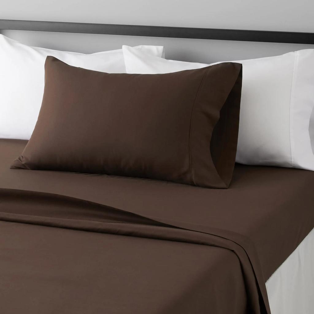 Solid Color Bed Linen Set Sheets Full Sets Mattress Cover Flat And Fitted Sheet With Pillowcases Twin Full Queen King Size