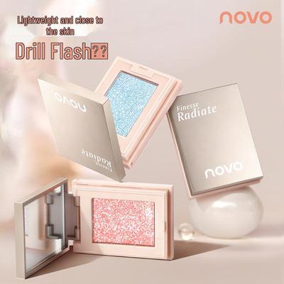 Nova Sombra e Blush Olhos Brilhantes de Diamante: Purê de Batata Leve Derretido, Iluminador e Contorno Multiuso, Baixa Saturação
