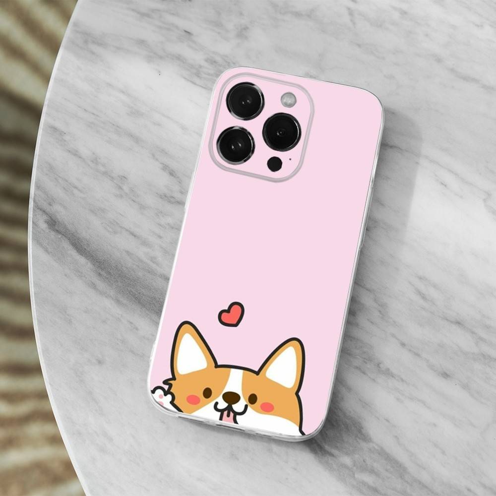

Cartoon Corgi Dog Cute Phone Case For iPhone 14,13,12,11,17,16,15,Pro,Max,Plus,X,XS,XR,SE,Mini Transparent Soft Cover iPhone15Plus