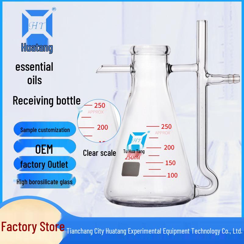 Thickened Distillation Apparatus: Essential Oil Hydrosol Separator & Receiver Bottle with Scale Includes Hose