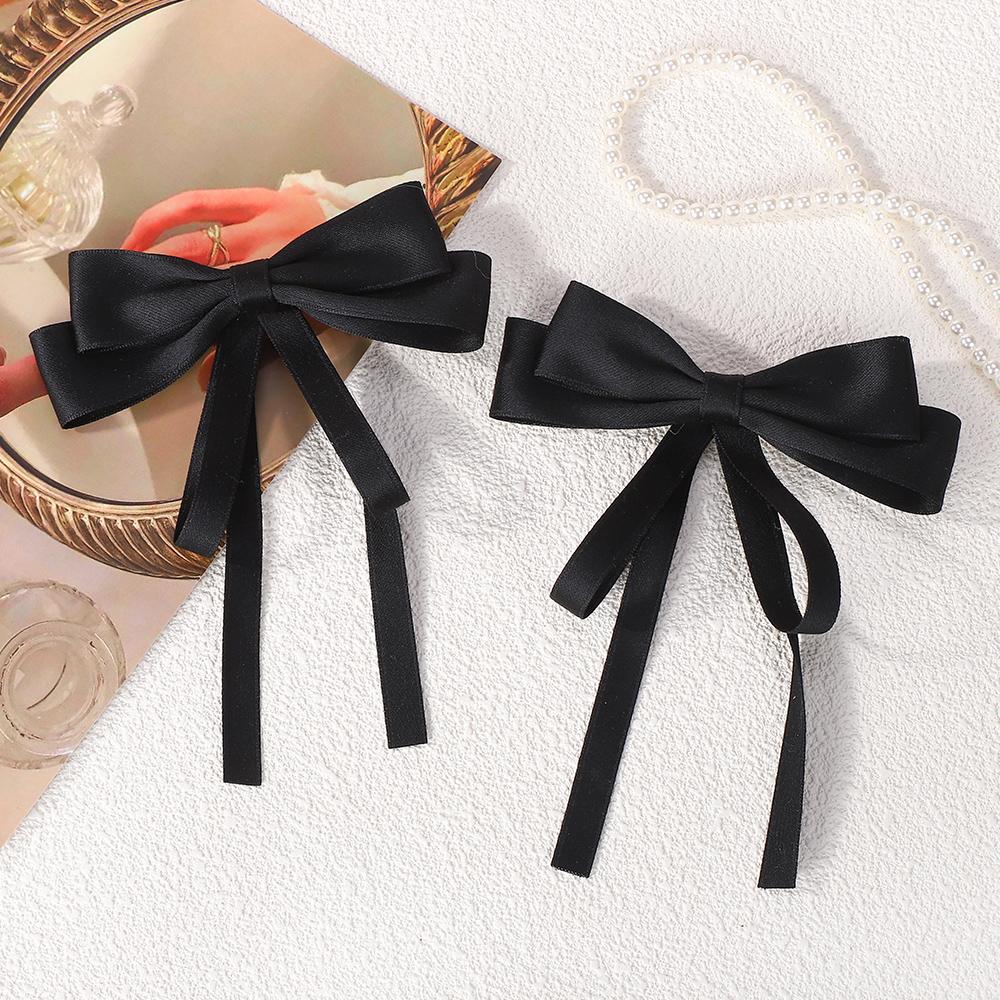 RAINBOW BOWS 1/2Pcs 4.3inch Double Layer Ribbon Bowknot Hair Clip Boutique Headwear Hairgripes Elegant Tassel Ponytail Hairclip