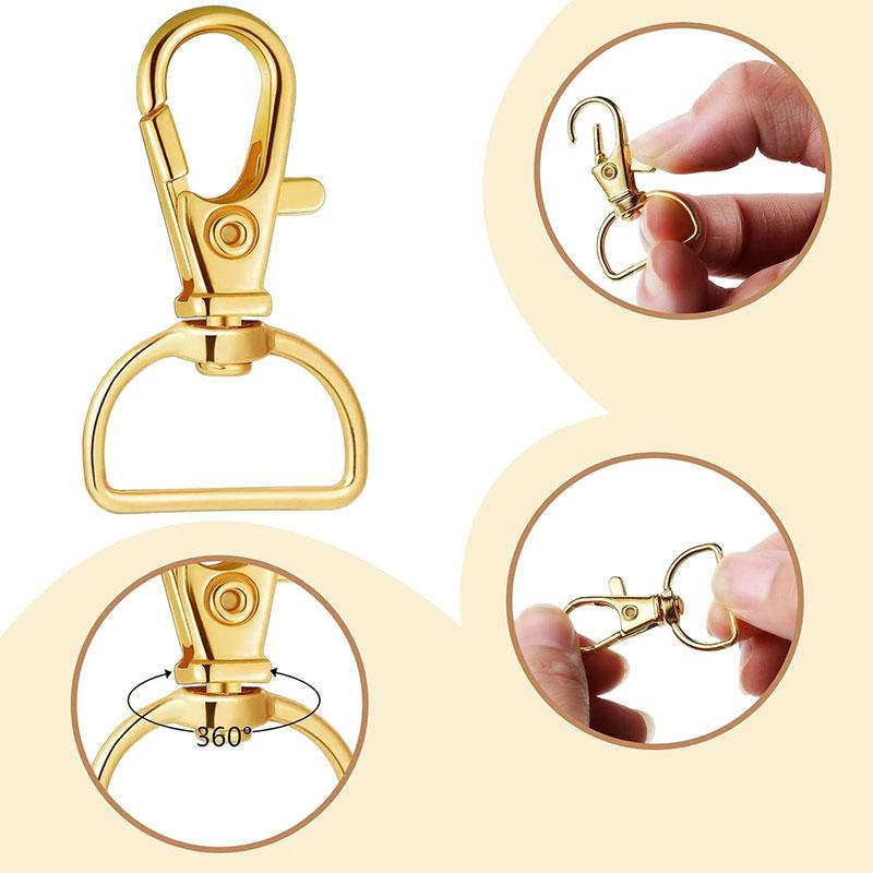 5/10/20 PZ Moschettoni Girevoli Ganci a Scatto per Lanyard Gancio a Clip per Portachiavi Moschettone ad Artiglio di Aragosta in Metallo per Portachiavi Cucito Gioielli Artigianato Fai da Te
