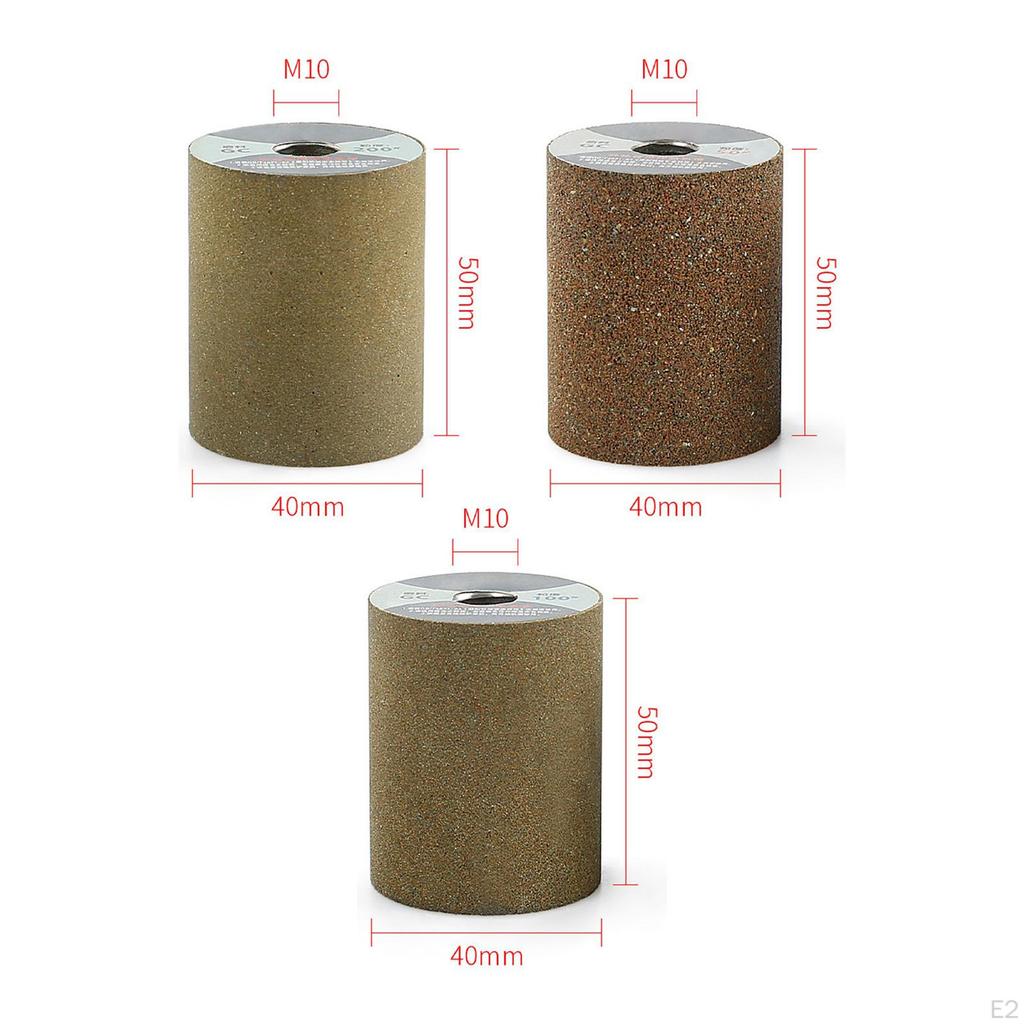 Set of 3 Cylindrical Grinding Wheel for 100 Type Angle Grinder 50/100/200 Grit Accessory Sturdy