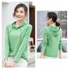 2025 Women's Long-Sleeve Hooded Pullover: Solid Color, Mercerized Cotton, Korean Style Base Layer for Spring & Autumn