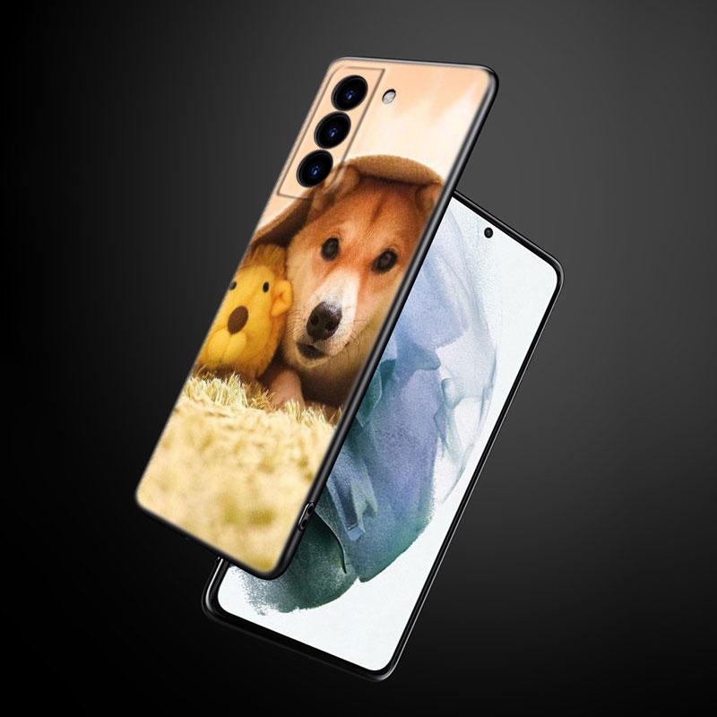 Cute cartoon Dachshund Dog Phone Case For Samsung Galaxy S22 Pro S21 S20 Ultra FE S10 Lite 5G S10E S9 S8 Plus Soft Black Cover