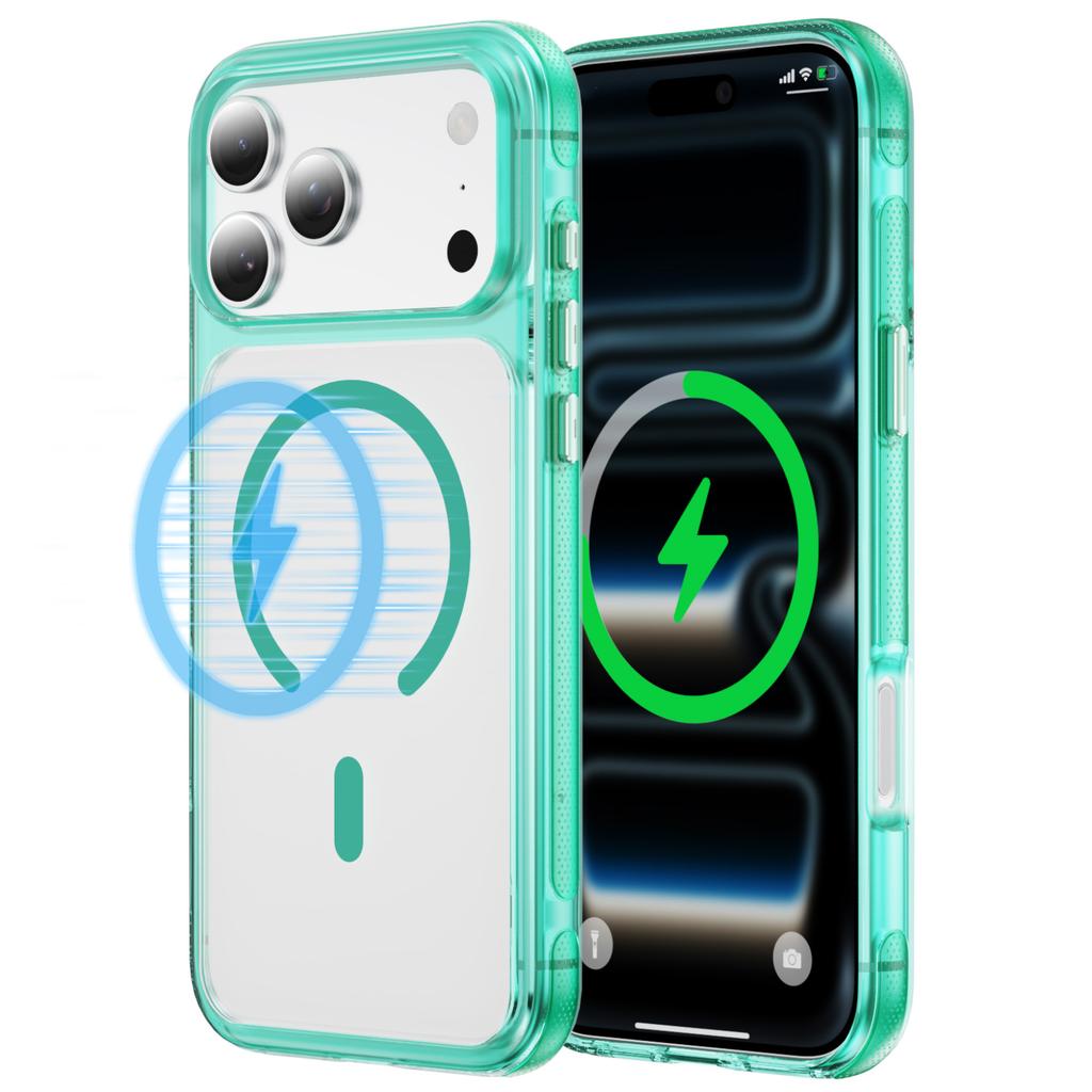 Crystal Clear Magnetic Phone Case With Anti Slip Texture Raised Camera Protection Compatible With iPhone 12 To 17 Pro Max Wireless Charging Support
