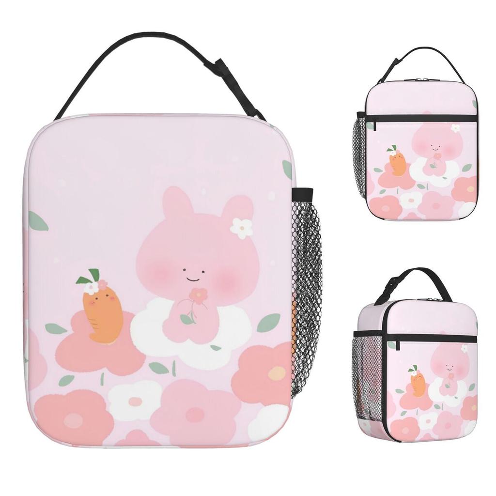 A-Asamimichans Lunch Bag Flower Funny Lunch Box For Men Office Convenient Cooler Bag Oxford Print Thermal Lunch Bags
