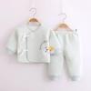 Three-Layer Warm Baby Pajama Set: 0-3 Month A-Class Cotton Monk Suit (Two-Piece)