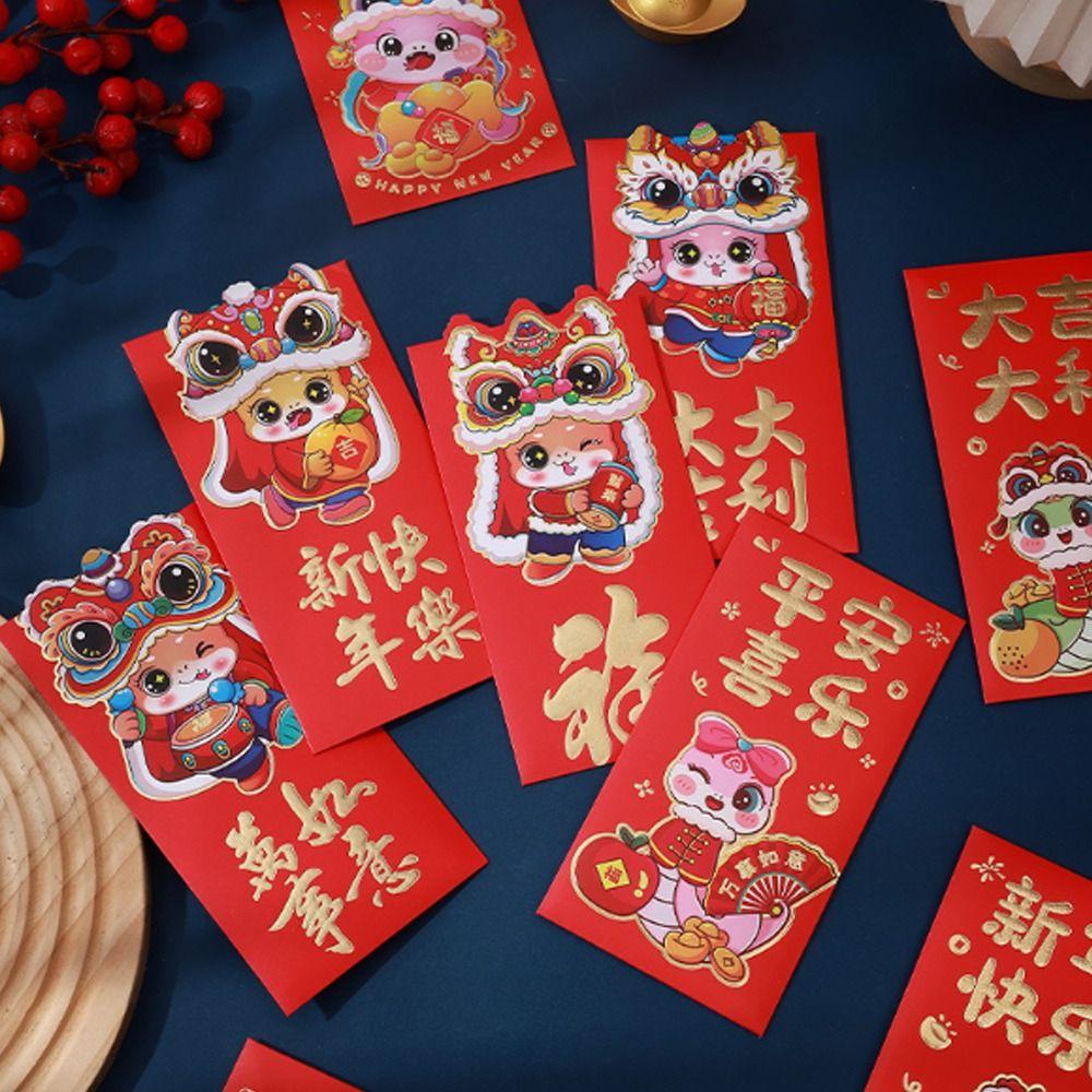 

6pcs Chinese Style New Year Red Envelopes Blessing Lucky Money Pockets Children Gift Style 3