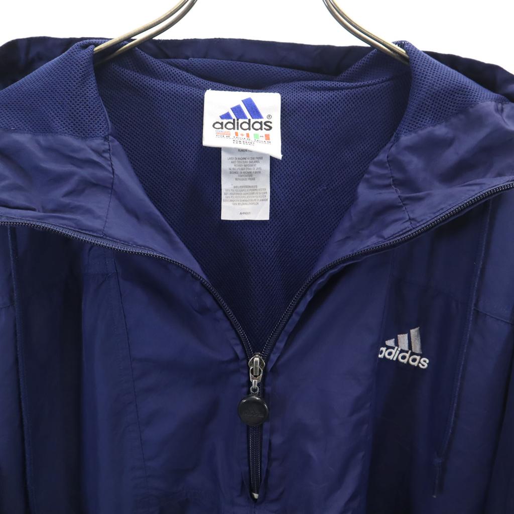 Adidas 90s Old Anorak Parker M Navy Pullover with Mesh Lining Men's Used