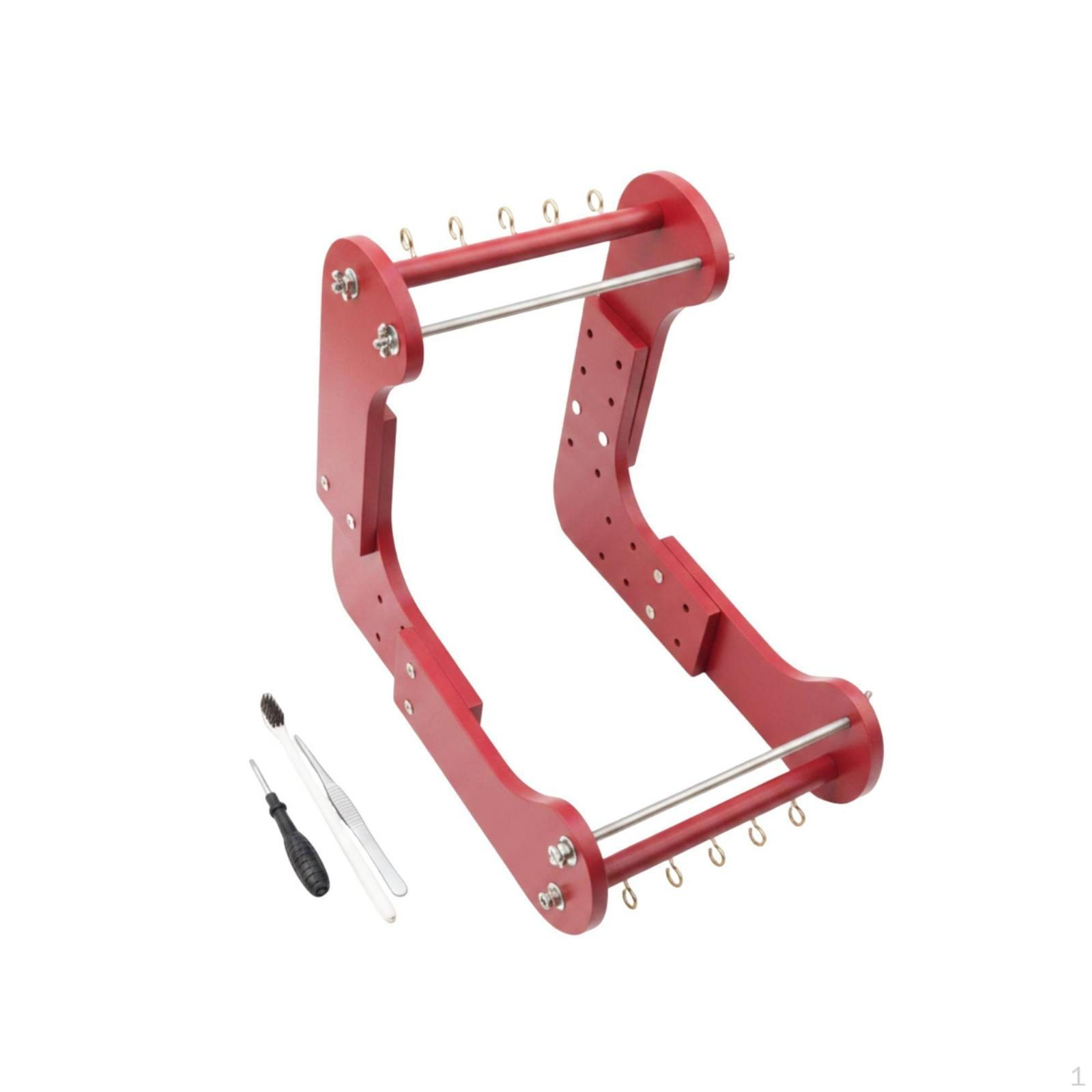 Wooden Bead Weaving Loom Telescopic Standing Metal Hooks Craft Tool for Jewelry Makers,