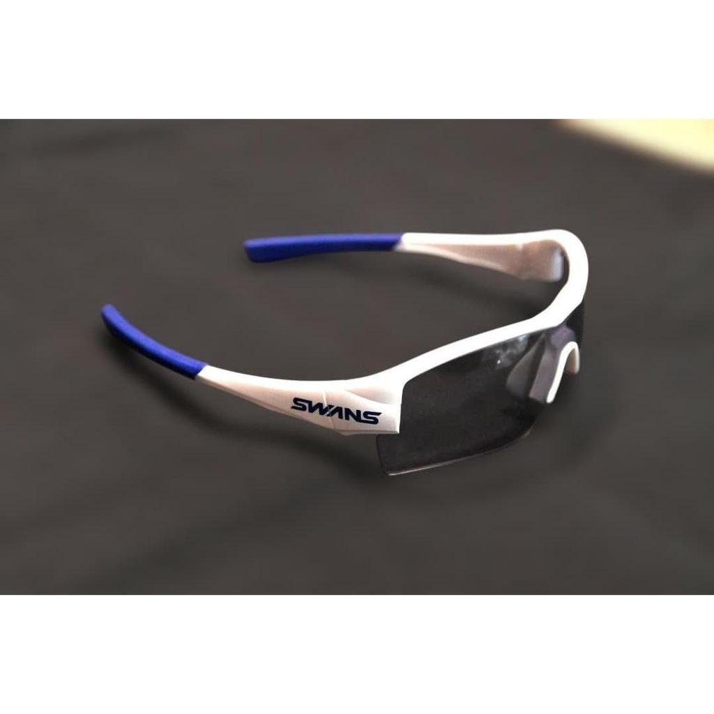 Used SWANS Sports Sunglasses White/blue with Case