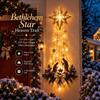 Bethlehem Star Nativity Glowing Wall Decor Lighted Faith Themed Xmas Hanging Ornament for Entryway Holiday Decor