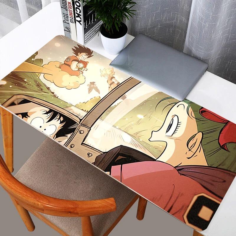 DBZ Dragon Ball Bulma Large Mouse Pad Carpet Laptop Pc Gamer Keyboard Mat XXL Mousepad Edge White Tassel Rubber Table Mat