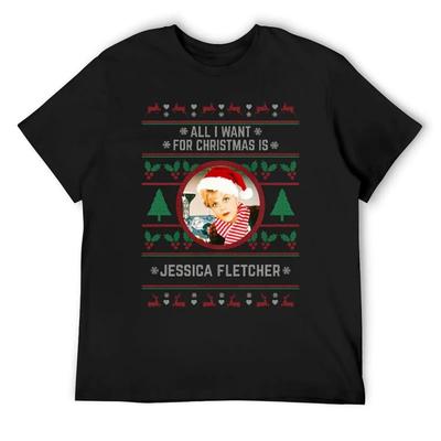 All I Want for Christmas Is Jessica Fletcher T-Shirt Cute Tops Sublime for a Boy Mens Clothing