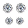Silvere Glam Bestseller Runde Moissanit Ohrstecker, Bubble Paar Stil S925 Silber Ohrringe
