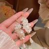 925 Silver Needle Sweet Style Camellia Tassel Pearl Stud Earrings - Exquisite High-End Fashion Accessory