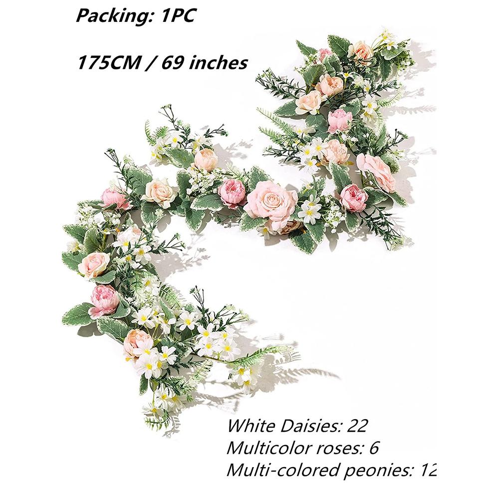 

Artificial Rose Flower Vine 175cm Peony Daisy Floral Garlands for Wedding Party Decor Outdoor Table Centerpiece Valentine Day