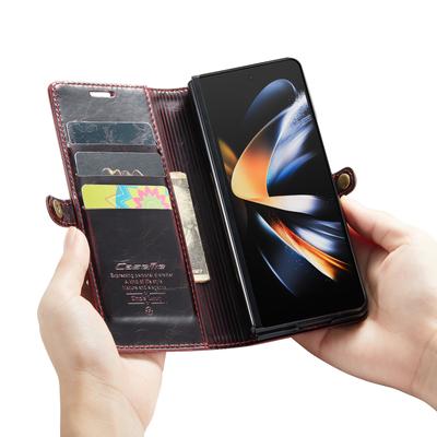Full Protection Card Slot Leather Phone Bag Case For Samsung Galaxy Z Fold 4 5g Fold4 Fold 3 Fold3 Zfold4 Shockproof Cover