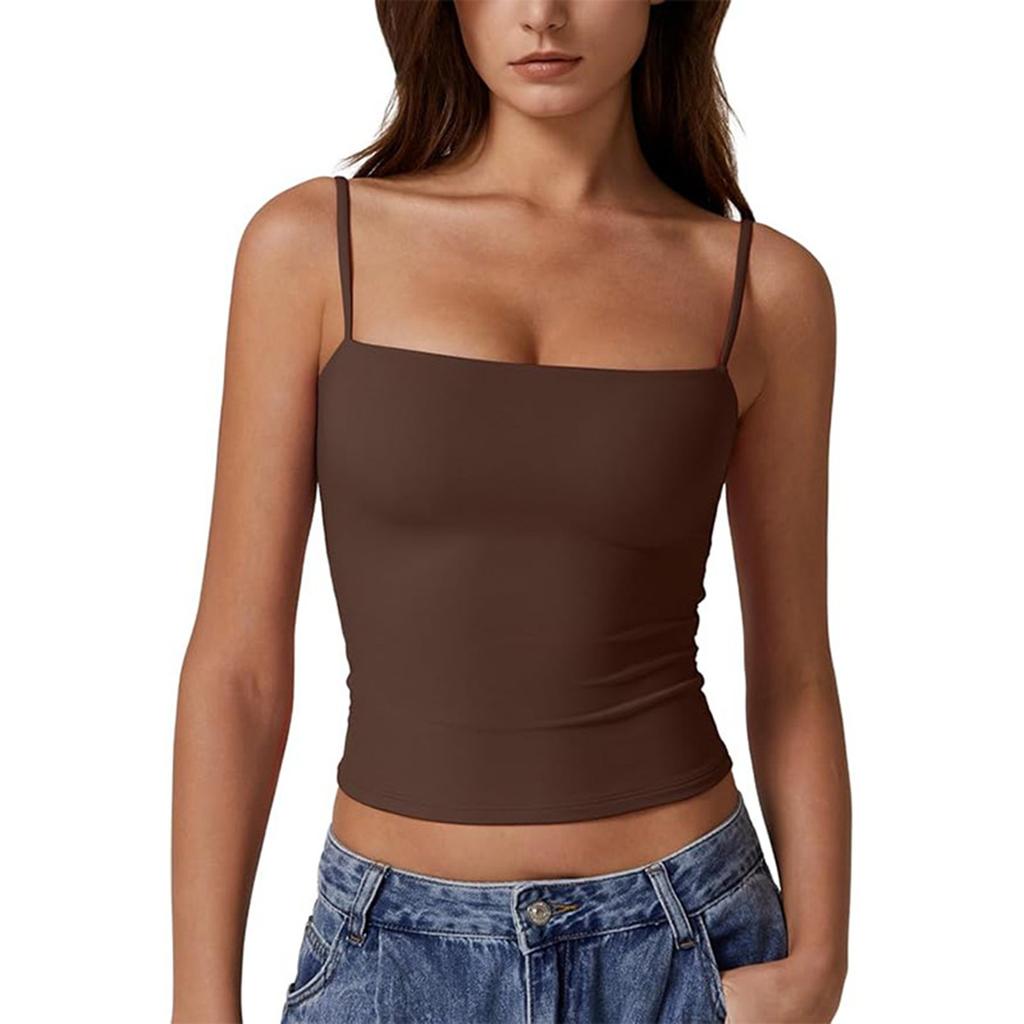 Women's Fashion Sleeveless Sexy Adjustable Small Camisole Colour Tank Top
