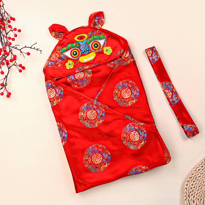 

Красный плед-пеленка для новорожденных - Весенне-осенний уличный детский плед, подарок на полнолуние. 90x90 cm