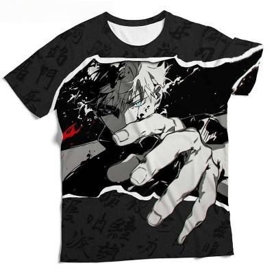 T-shirt Multistampa 3D Visivamente Accattivanti di Jujutsu Kaisen per Adulti e Bambini, Collezione Stregone Più Forte, Amici Pantaloncini