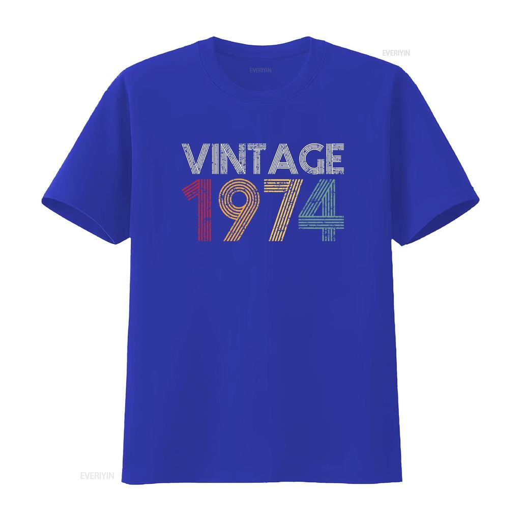 50th Birthday Vintage 1974 T Shirt for Best Friend Women vintage Washed fashion Soft Comfortable streetwear designer clothes