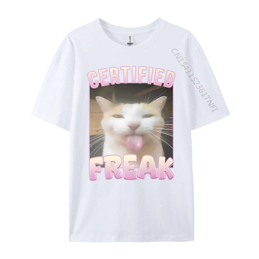 Certified Freak Cat Meme Mens Clothing Free Shipping Clothes Tee Shirt