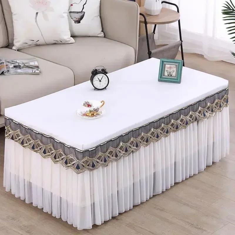 Leather Oil Resistant Waterproof Tea Table Cloth Corner Coffee Table Cover Dustproof Tablecloth Cover Wedding Party Decoration