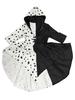 Cruella de Vil 101 Dalmatians Halloween Long Sleeve Cosplay Dress