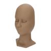 Eyelash Extensions Training Mannequin Head Soft Silicone Removable Eyelids Lifelike Practice Head Coffee(11.02 X 6.1 X