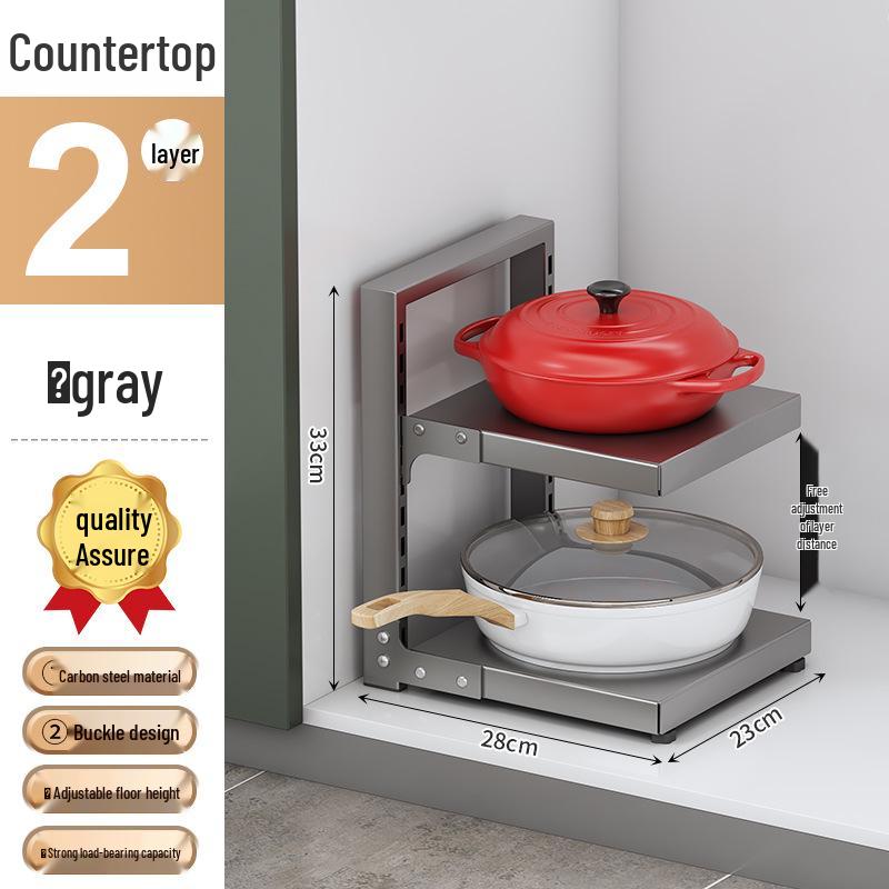 Vícevrstvý organizér na hrnce pod dřez pro skříňku, úložný prostor na nádobí