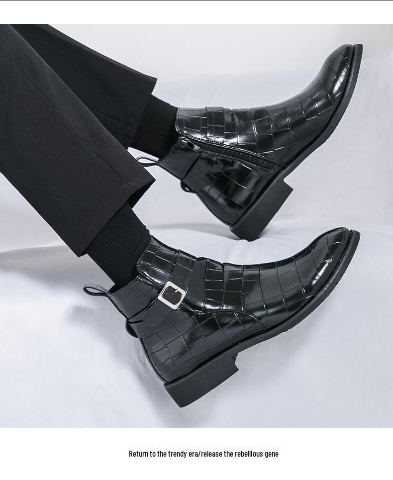 Herren Leder Chelsea Boots im Britischen Stil: Große Größe, Herbst/Winter Mode