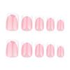 Omber Pink Press On Nail Short Square Gradient Natural Fake Nail Glossy Full Cover False Nail for Women Girls Gifts