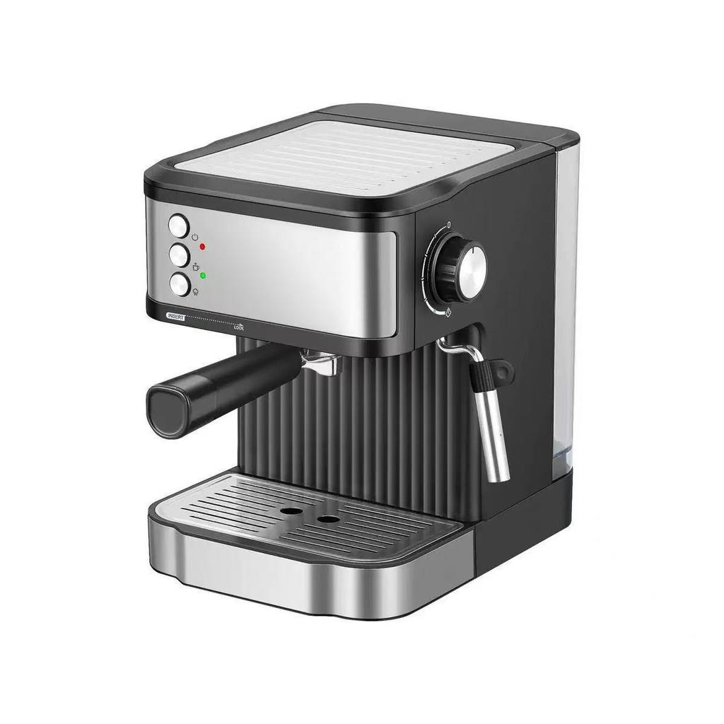 Kompakte halbautomatische italienische Espressomaschine mit Hochdruckextraktion und Milchaufschäumer für Zuhause oder das Büro