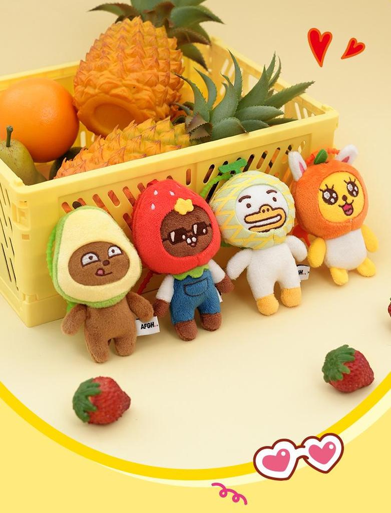 Genuine KAKAO FRIENDS Fruit Plush Doll Keychain Charm