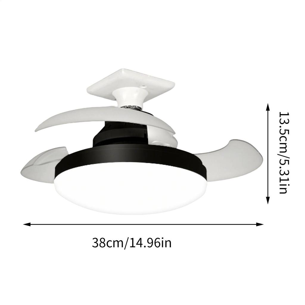 Ventilatore da soffitto con luci Telecomando Ventilatore da soffitto retrattile Multifunzione Silenzioso Ventilatore Dispositivo salvaspazio per soggiorno