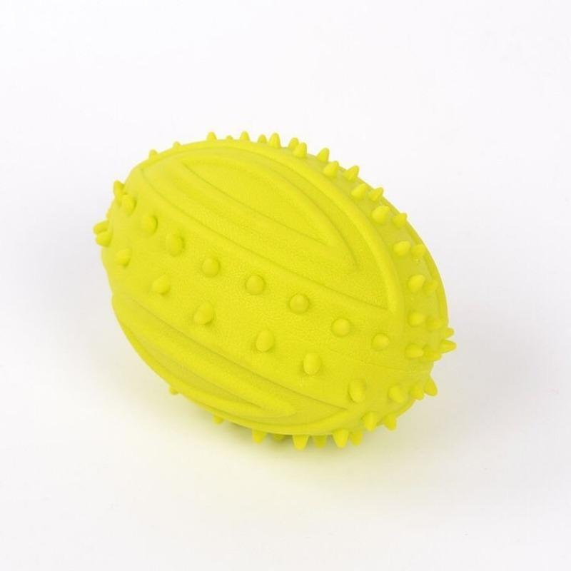 Tpr Squeaky Rugby Dog Toy Teeth Cleaning Molar Chew Toy For Pet Dogs
