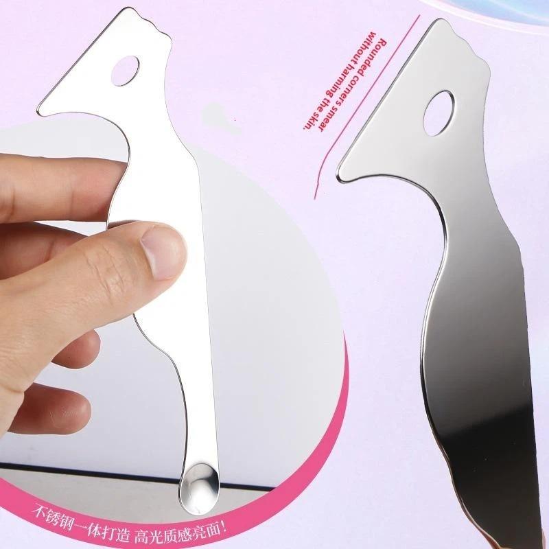 Stainless Steel Foundation Spatula Makeup Tool Cosmetic Shovel For Precise Foundation Application And Mixing Eye Makeup Stencils