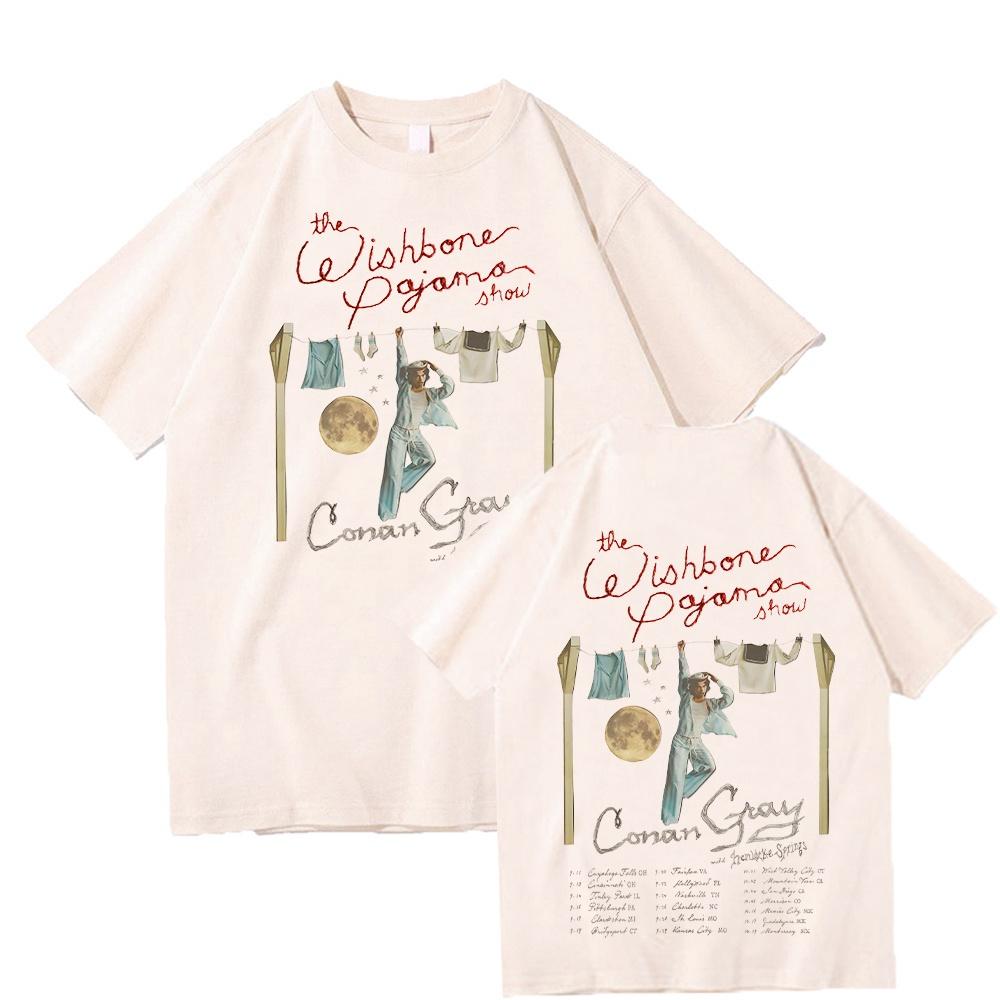 

Conan Gray Tour 2025 Tshirt Wishbon Pattern Printed Tshirt Summer Casual Fashion Aesthetics Cotton Tshirt Mens Y2K Top 4XL
